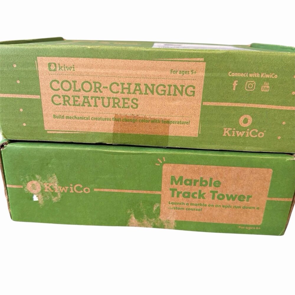kiwi co crate Marble Track Tower & Color Changing Creatures Lot Age 5-8 New